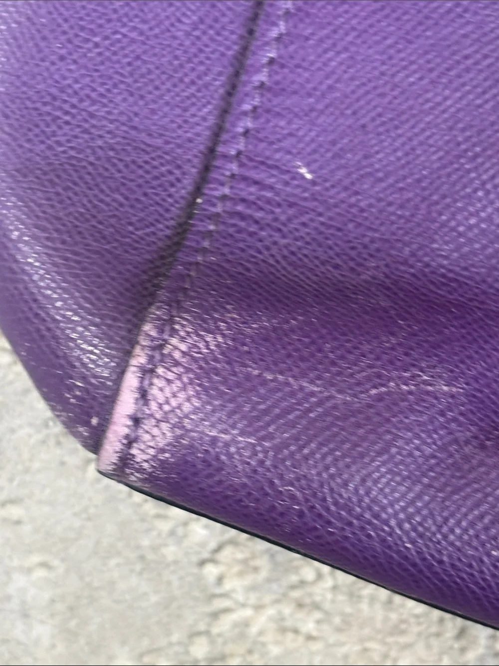 Coach Purple Leather Tote with Turn-Lock and Tag IN FAIR CONDITION